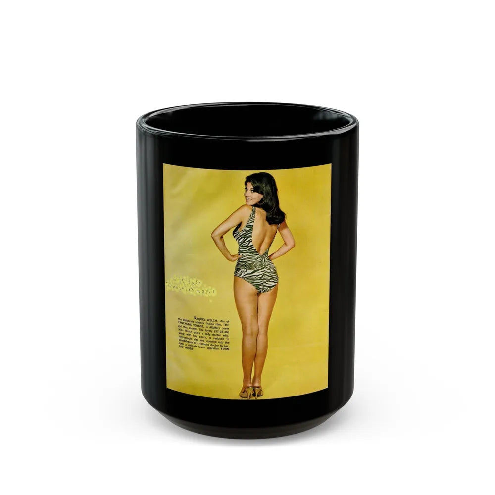 Raquel Welch #316 (Vintage Female Icon) Black Coffee Mug-15oz-Go Mug Yourself