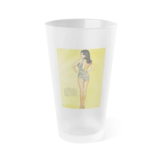 Raquel Welch #316 (Vintage Female Icon) Frosted Pint Glass 16oz 16oz Frosted - Go Mug Yourself