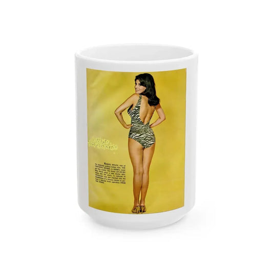 Raquel Welch #316 (Vintage Female Icon) White Coffee Mug 15oz - Go Mug Yourself