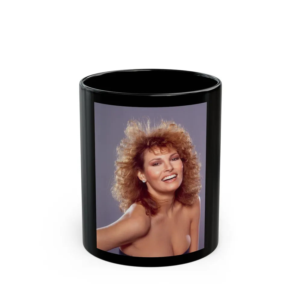 Raquel Welch #324 (Vintage Female Icon) Black Coffee Mug-11oz-Go Mug Yourself