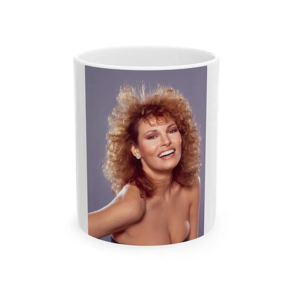 Raquel Welch #324 (Vintage Female Icon) White Coffee Mug-11oz-Go Mug Yourself