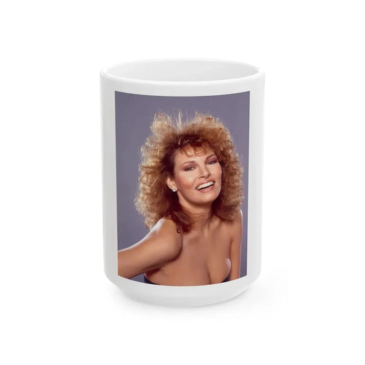 Raquel Welch #324 (Vintage Female Icon) White Coffee Mug 15oz - Go Mug Yourself