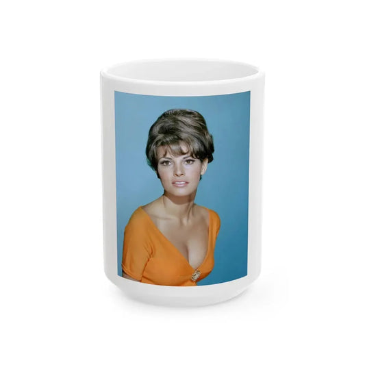 Raquel Welch #327 (Vintage Female Icon) White Coffee Mug 15oz - Go Mug Yourself