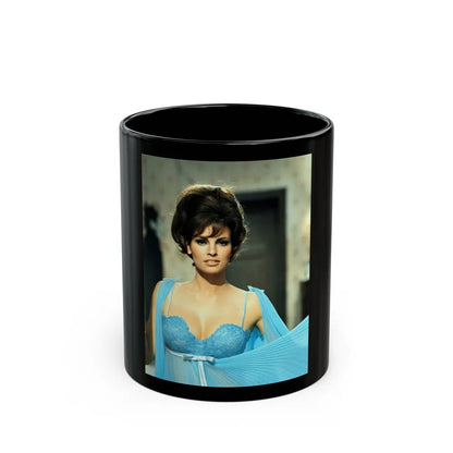 Raquel Welch #331 (Vintage Female Icon) Black Coffee Mug-11oz-Go Mug Yourself