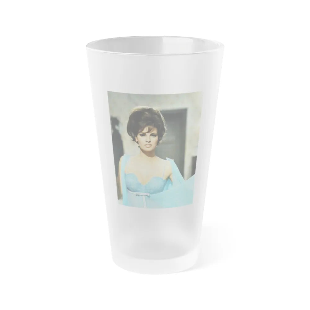 Raquel Welch #331 (Vintage Female Icon) Frosted Pint Glass 16oz-16oz-Frosted-Go Mug Yourself