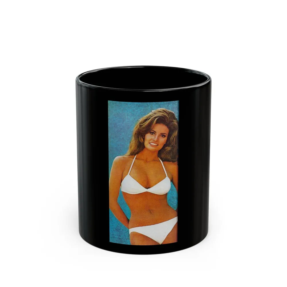 Raquel Welch #335 (Vintage Female Icon) Black Coffee Mug-11oz-Go Mug Yourself