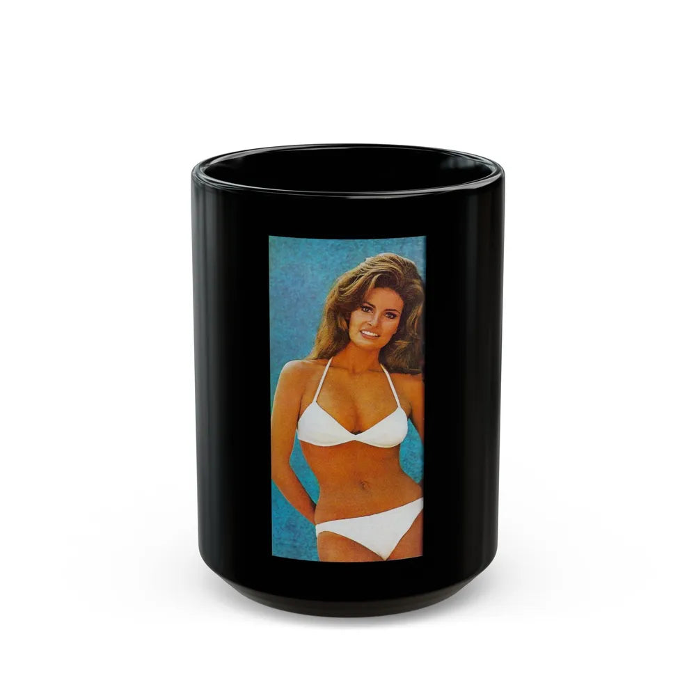 Raquel Welch #335 (Vintage Female Icon) Black Coffee Mug-15oz-Go Mug Yourself