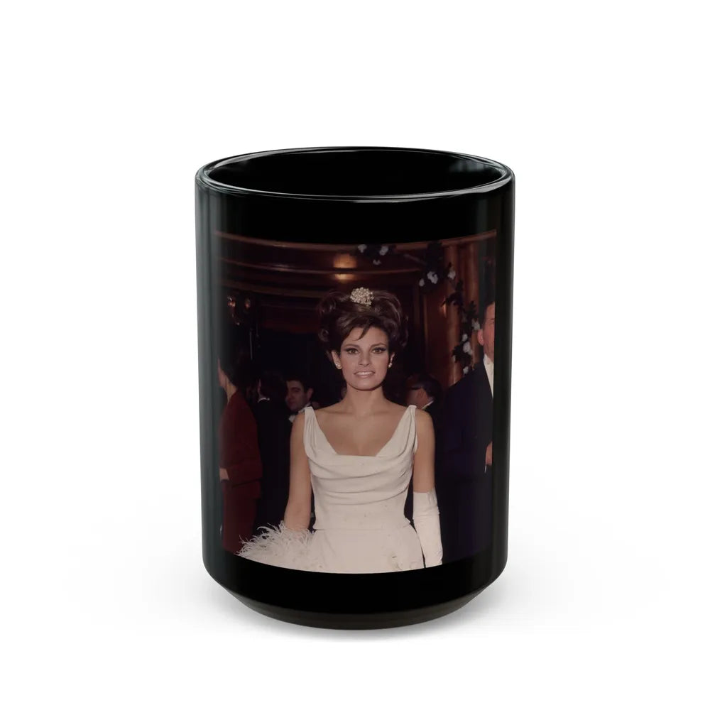 Raquel Welch #337 (Vintage Female Icon) Black Coffee Mug-15oz-Go Mug Yourself