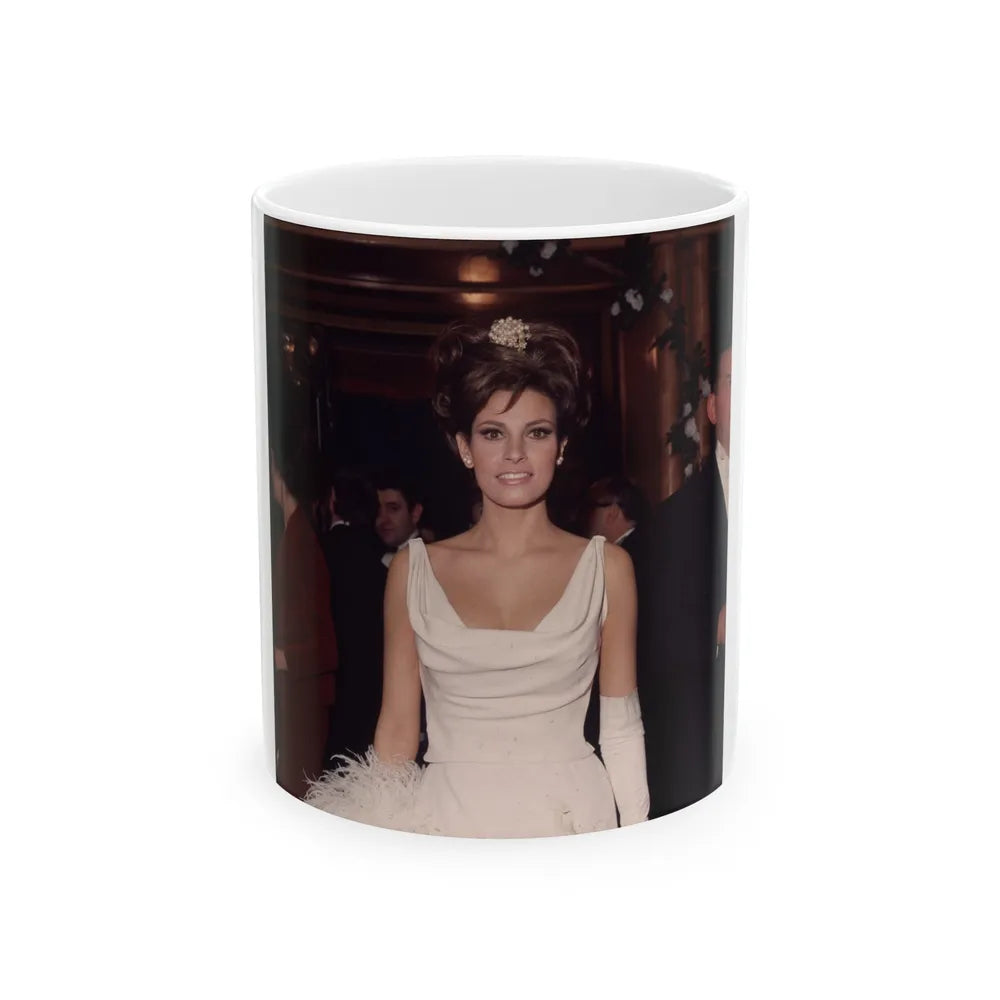 Raquel Welch #337 (Vintage Female Icon) White Coffee Mug-11oz-Go Mug Yourself