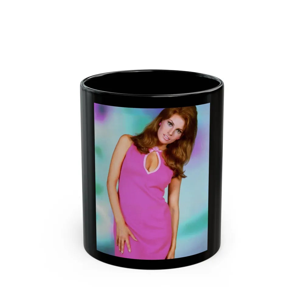 Raquel Welch #339 (Vintage Female Icon) Black Coffee Mug-11oz-Go Mug Yourself