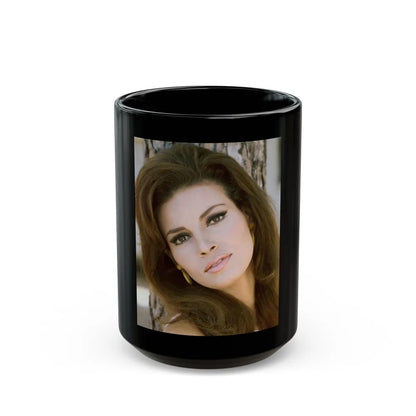 Raquel Welch #341 (Vintage Female Icon) Black Coffee Mug-15oz-Go Mug Yourself