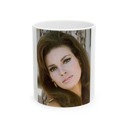 Raquel Welch #341 (Vintage Female Icon) White Coffee Mug-11oz-Go Mug Yourself