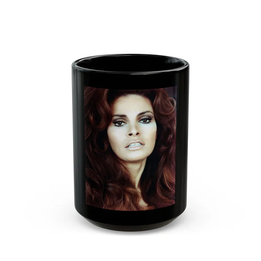 Raquel Welch #342 (Vintage Female Icon) Black Coffee Mug-15oz-Go Mug Yourself