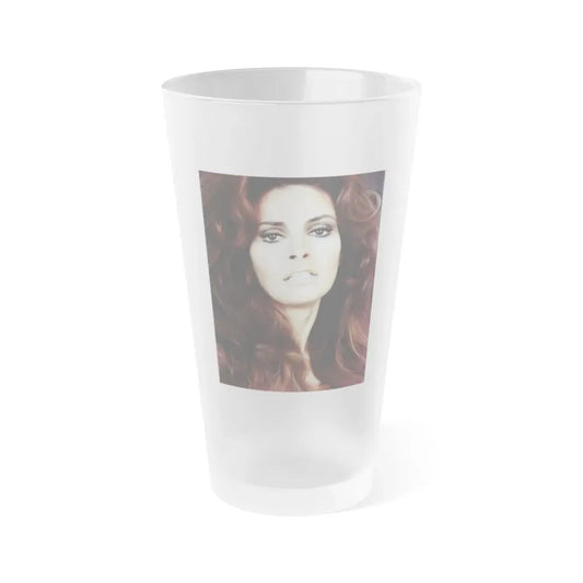 Raquel Welch #342 (Vintage Female Icon) Frosted Pint Glass 16oz 16oz Frosted - Go Mug Yourself