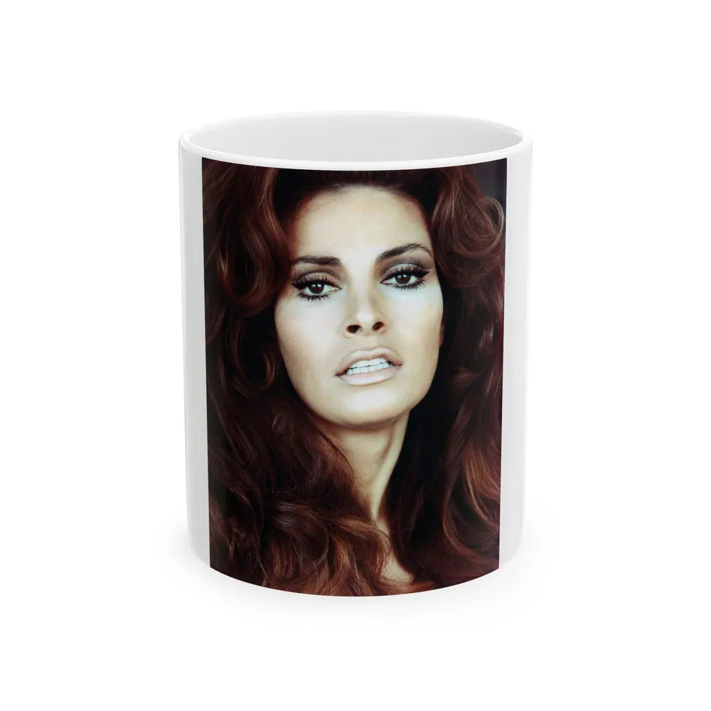 Raquel Welch #342 (Vintage Female Icon) White Coffee Mug-11oz-Go Mug Yourself