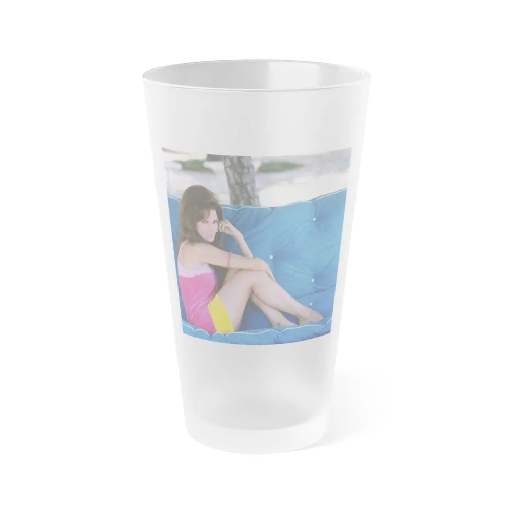 Raquel Welch #343 (Vintage Female Icon) Frosted Pint Glass 16oz-16oz-Frosted-Go Mug Yourself