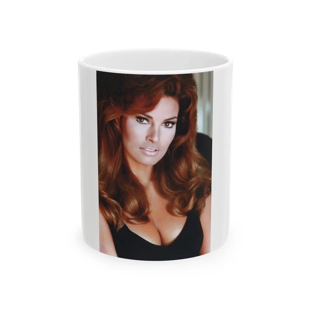 Raquel Welch #344 (Vintage Female Icon) White Coffee Mug-11oz-Go Mug Yourself