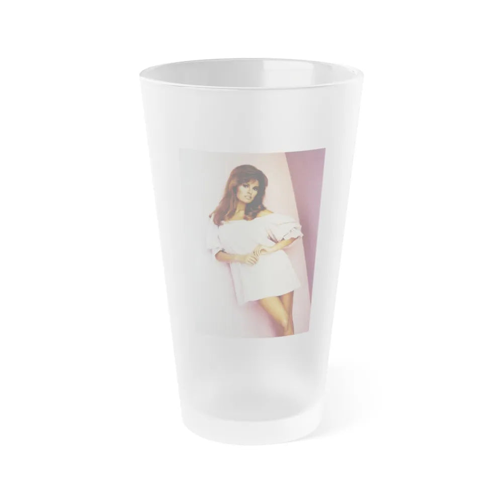 Raquel Welch #345 (Vintage Female Icon) Frosted Pint Glass 16oz-16oz-Frosted-Go Mug Yourself