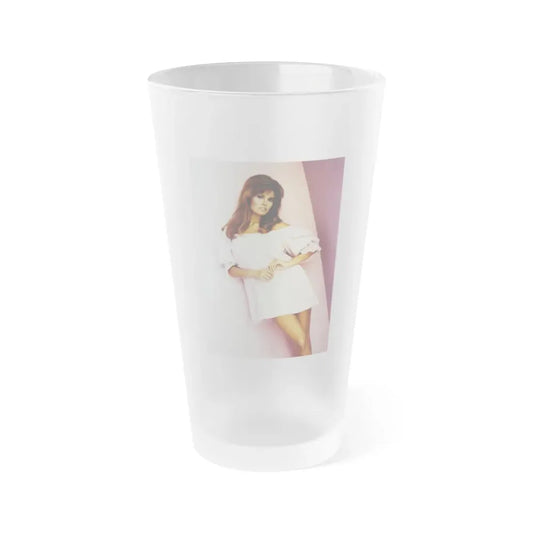 Raquel Welch #345 (Vintage Female Icon) Frosted Pint Glass 16oz 16oz Frosted - Go Mug Yourself