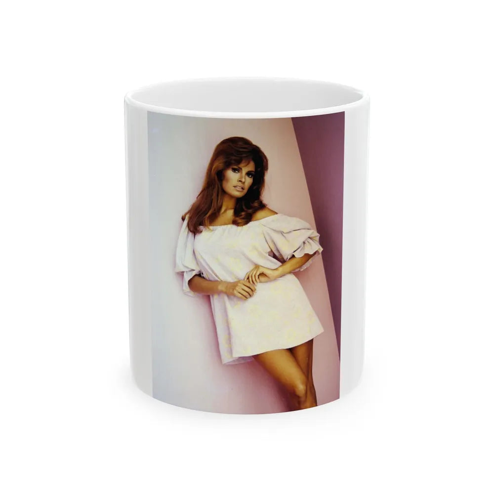 Raquel Welch #345 (Vintage Female Icon) White Coffee Mug-11oz-Go Mug Yourself