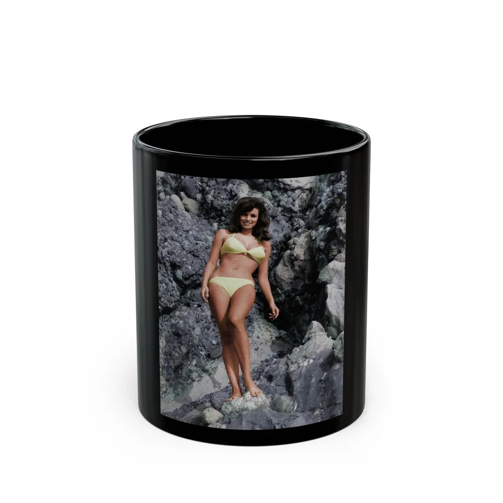 Raquel Welch #346 (Vintage Female Icon) Black Coffee Mug-11oz-Go Mug Yourself