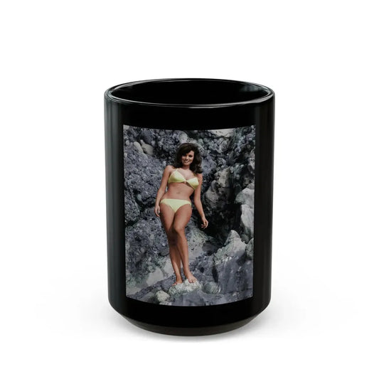 Raquel Welch #346 (Vintage Female Icon) Black Coffee Mug 15oz - Go Mug Yourself