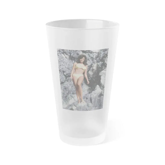 Raquel Welch #346 (Vintage Female Icon) Frosted Pint Glass 16oz 16oz Frosted - Go Mug Yourself