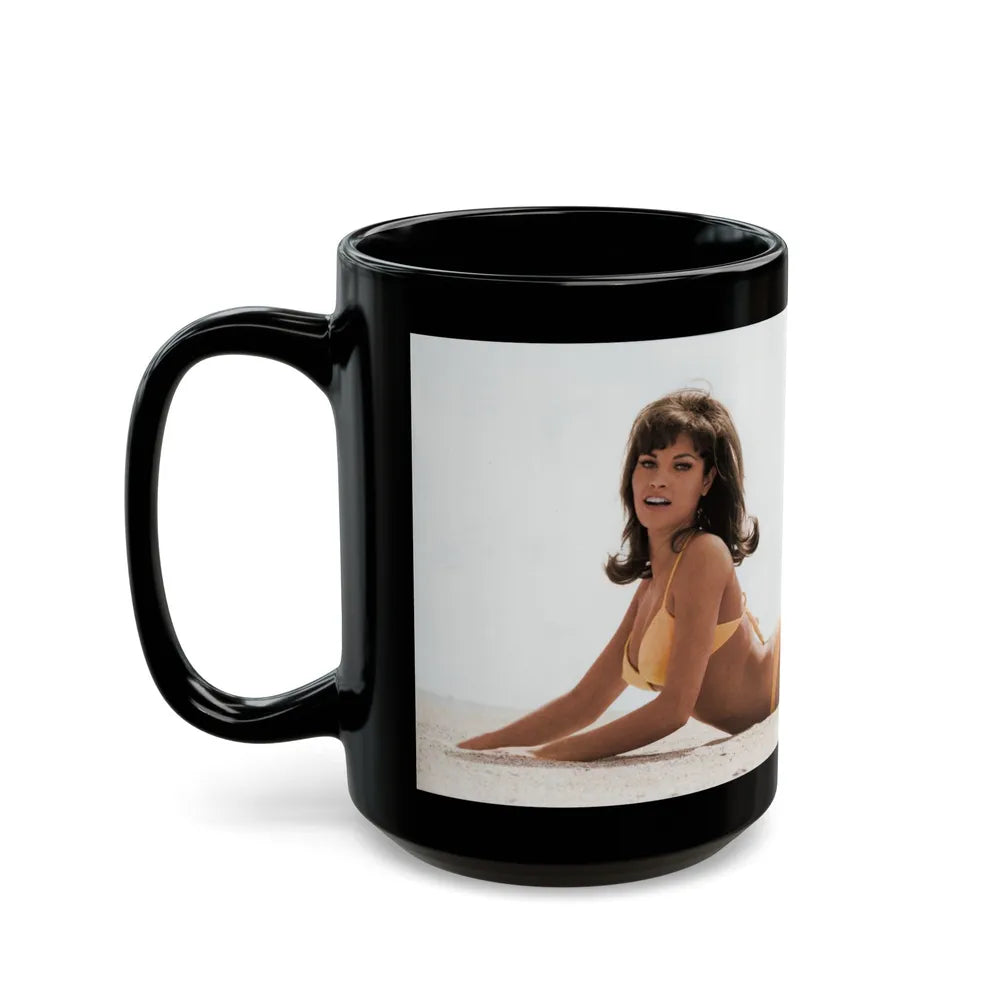 Raquel Welch #347 (Vintage Female Icon) Black Coffee Mug-Go Mug Yourself