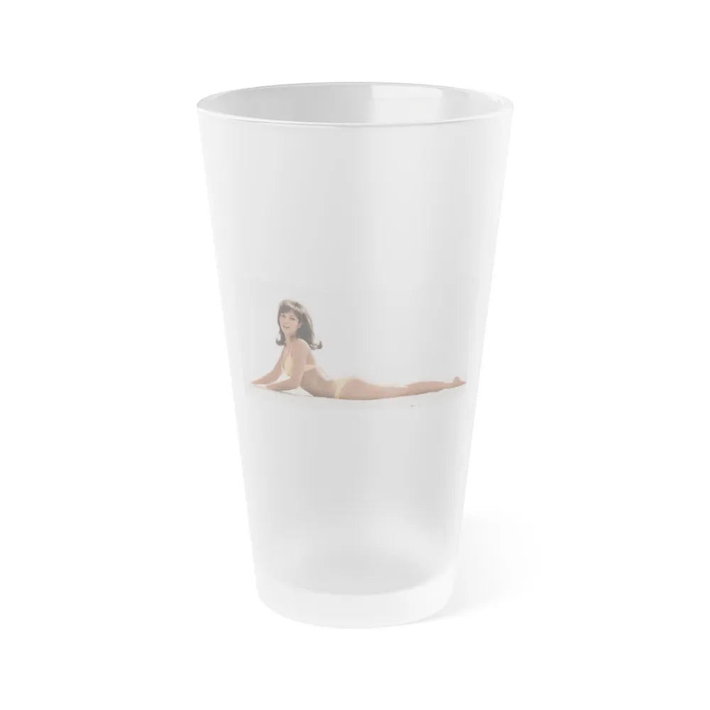 Raquel Welch #347 (Vintage Female Icon) Frosted Pint Glass 16oz-16oz-Frosted-Go Mug Yourself