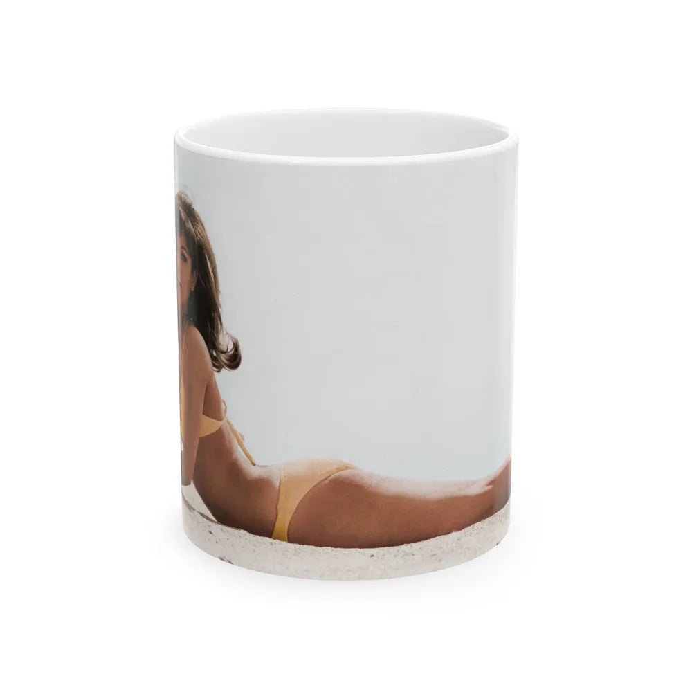 Raquel Welch #347 (Vintage Female Icon) White Coffee Mug-11oz-Go Mug Yourself