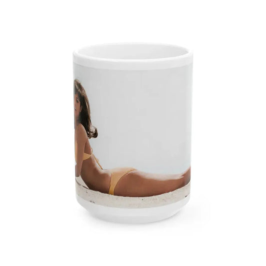 Raquel Welch #347 (Vintage Female Icon) White Coffee Mug 15oz - Go Mug Yourself
