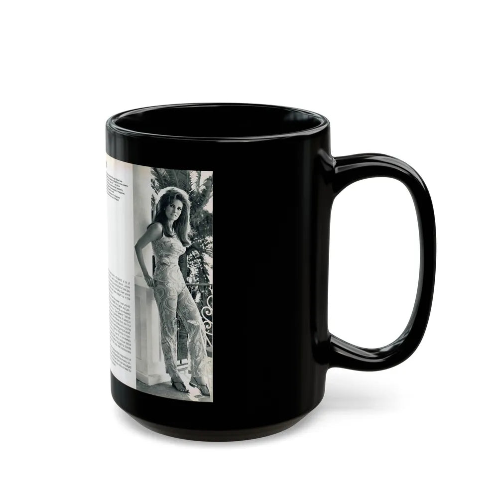 Raquel Welch #349 (Vintage Female Icon) Black Coffee Mug-Go Mug Yourself