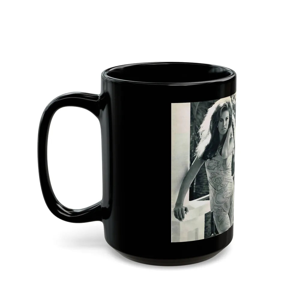 Raquel Welch #349 (Vintage Female Icon) Black Coffee Mug-Go Mug Yourself