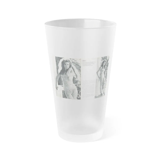 Raquel Welch #349 (Vintage Female Icon) Frosted Pint Glass 16oz-16oz-Frosted-Go Mug Yourself