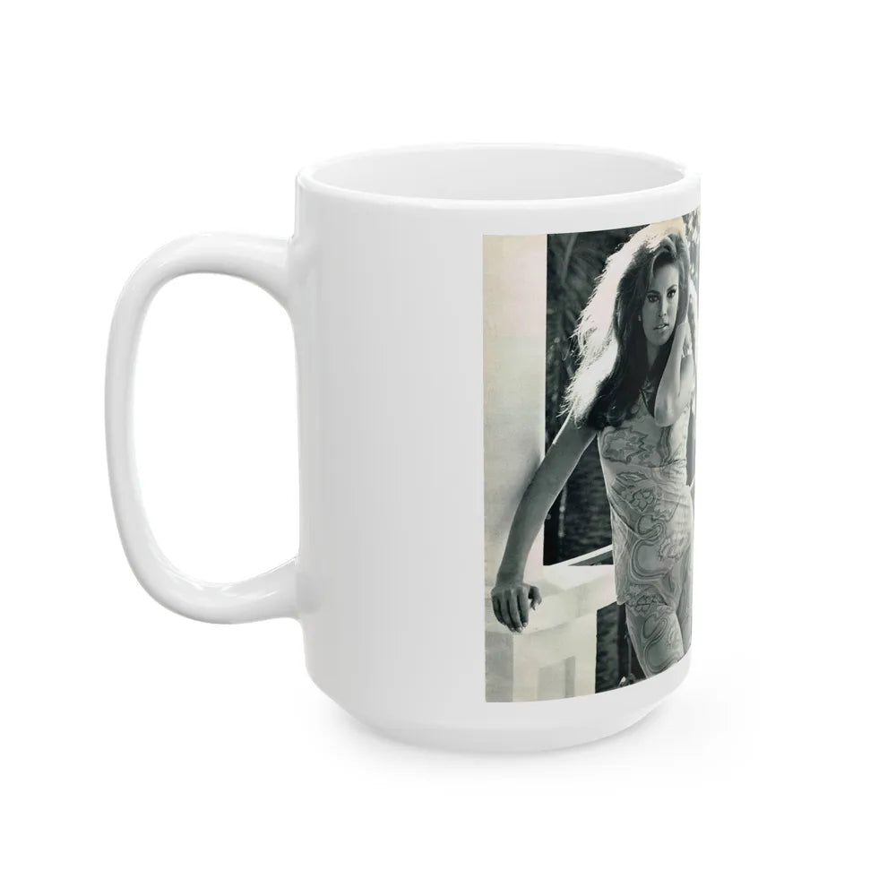 Raquel Welch #349 (Vintage Female Icon) White Coffee Mug-Go Mug Yourself