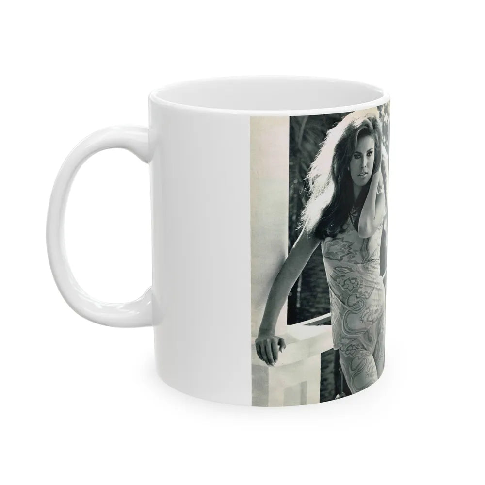 Raquel Welch #349 (Vintage Female Icon) White Coffee Mug-Go Mug Yourself