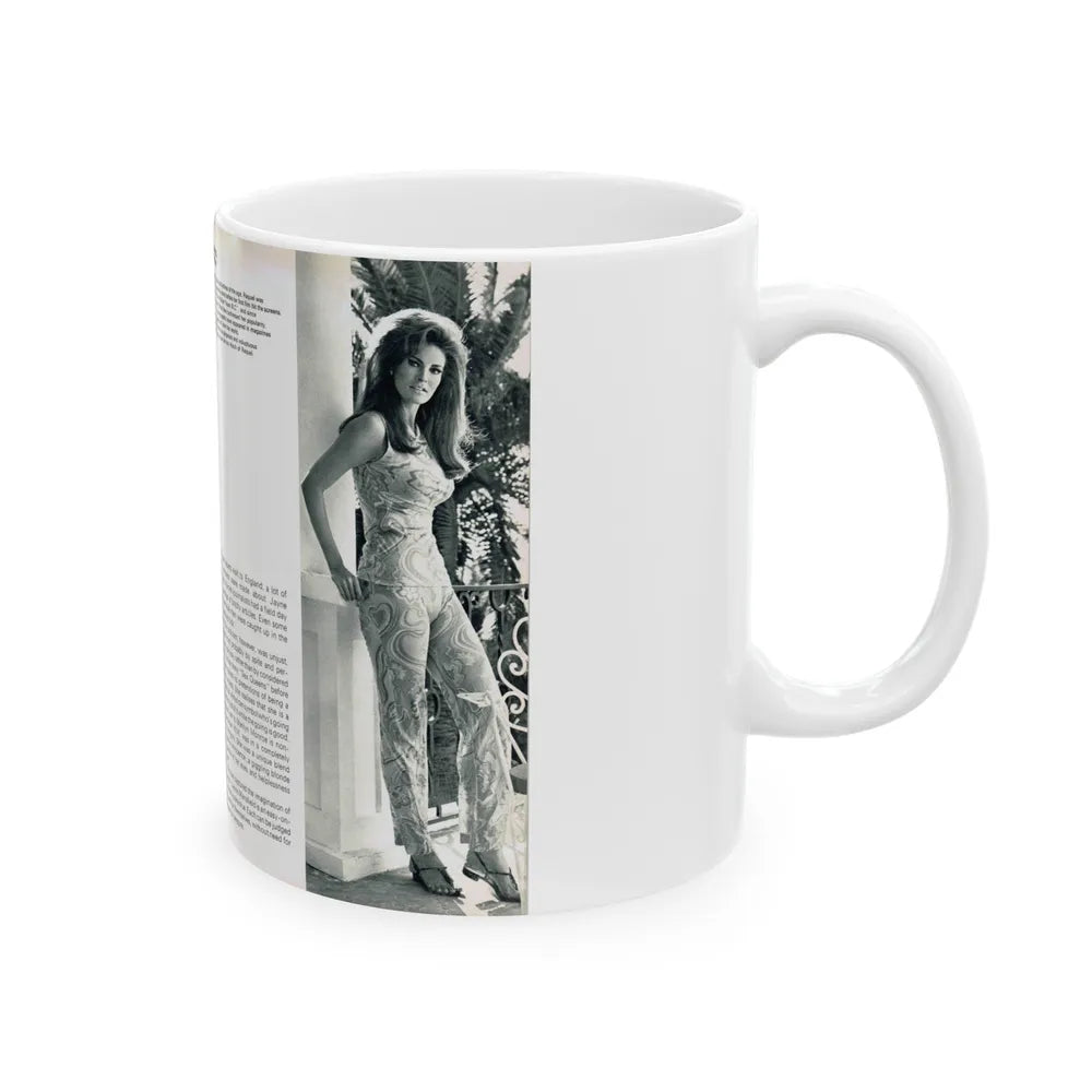 Raquel Welch #349 (Vintage Female Icon) White Coffee Mug-Go Mug Yourself