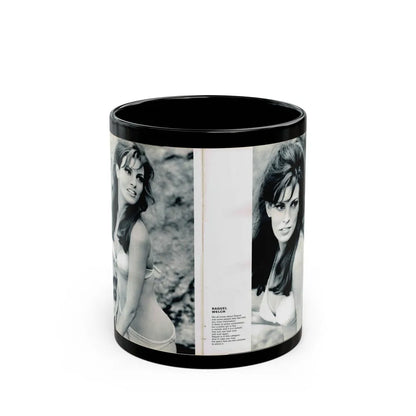 Raquel Welch #350 (Vintage Female Icon) Black Coffee Mug-11oz-Go Mug Yourself