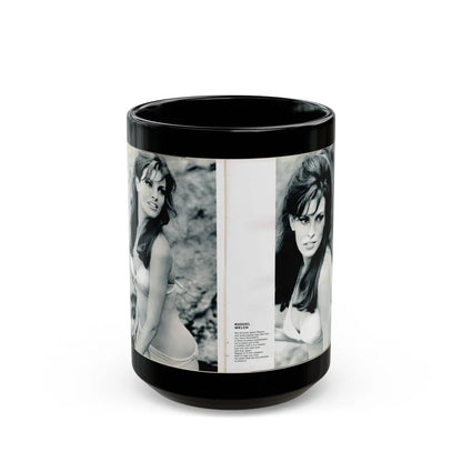 Raquel Welch #350 (Vintage Female Icon) Black Coffee Mug-15oz-Go Mug Yourself