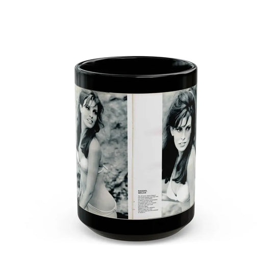 Raquel Welch #350 (Vintage Female Icon) Black Coffee Mug 15oz - Go Mug Yourself
