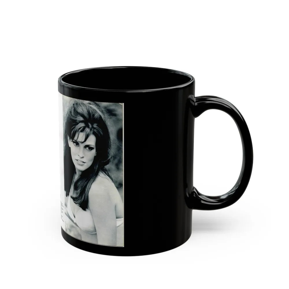 Raquel Welch #350 (Vintage Female Icon) Black Coffee Mug-Go Mug Yourself