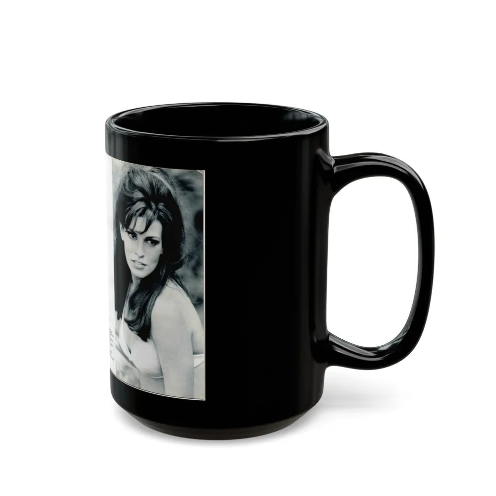 Raquel Welch #350 (Vintage Female Icon) Black Coffee Mug-Go Mug Yourself