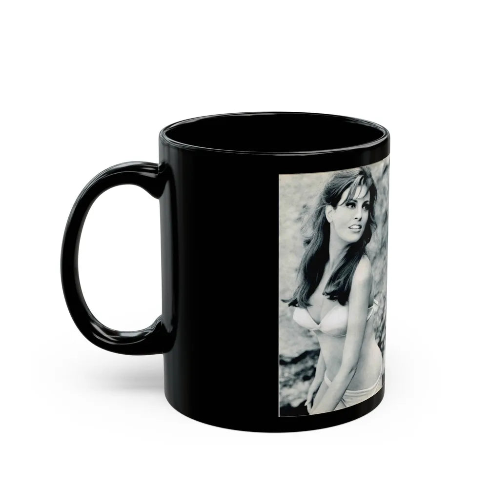 Raquel Welch #350 (Vintage Female Icon) Black Coffee Mug-Go Mug Yourself