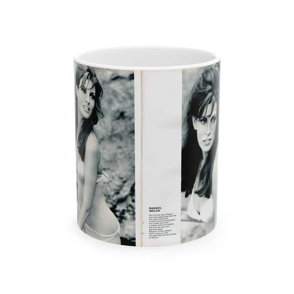 Raquel Welch #350 (Vintage Female Icon) White Coffee Mug-11oz-Go Mug Yourself