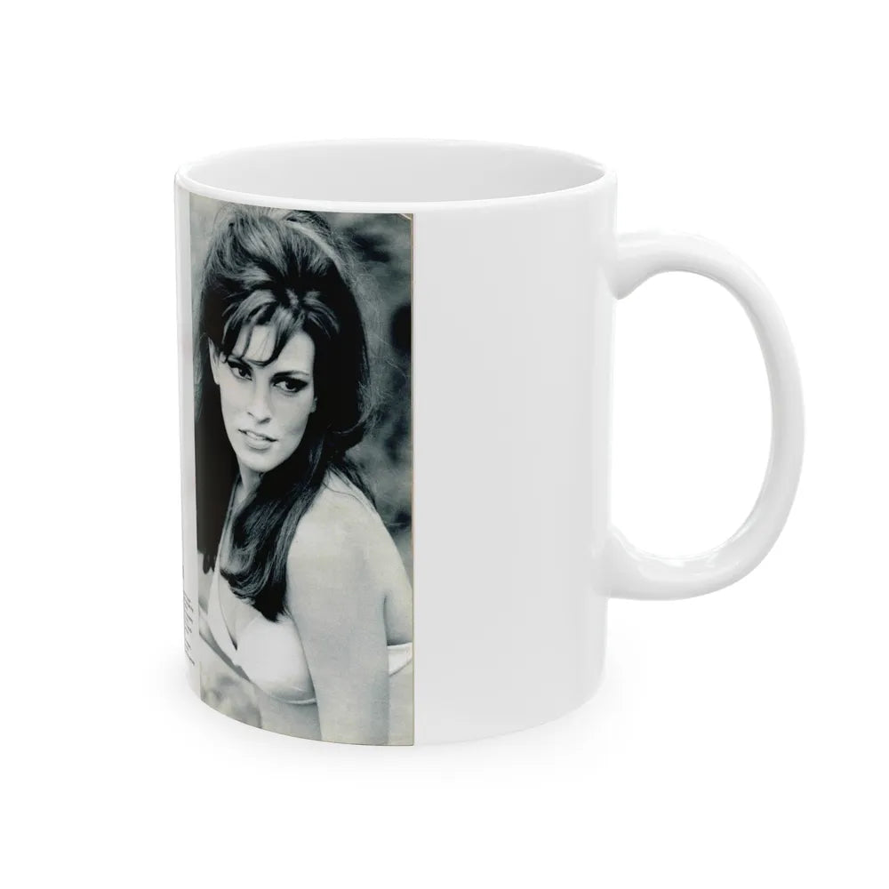 Raquel Welch #350 (Vintage Female Icon) White Coffee Mug-Go Mug Yourself