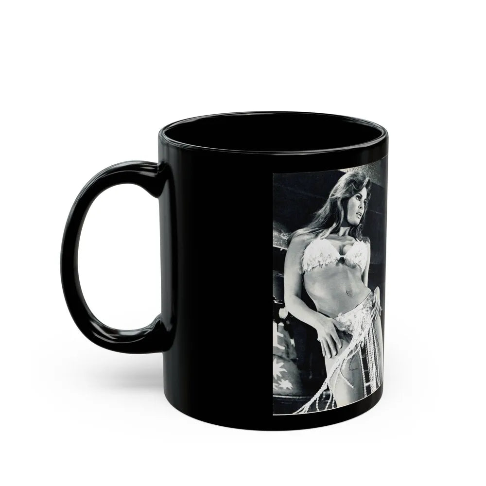 Raquel Welch #351 (Vintage Female Icon) Black Coffee Mug-Go Mug Yourself