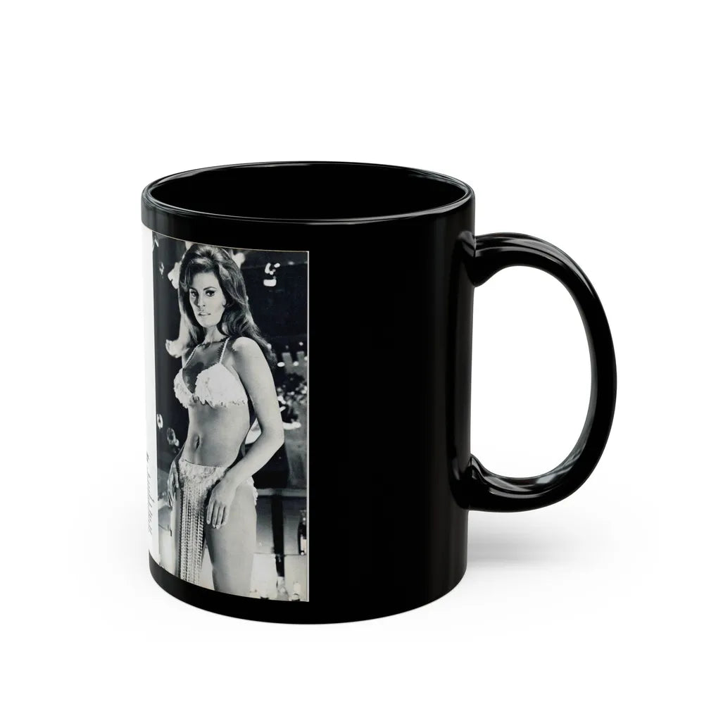 Raquel Welch #351 (Vintage Female Icon) Black Coffee Mug-Go Mug Yourself