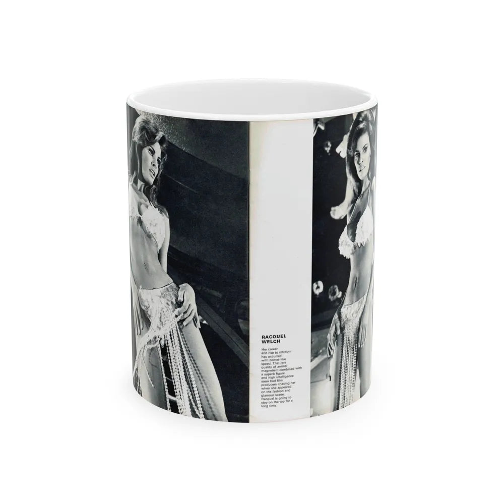 Raquel Welch #351 (Vintage Female Icon) White Coffee Mug-11oz-Go Mug Yourself