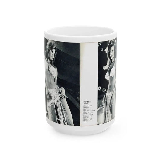 Raquel Welch #351 (Vintage Female Icon) White Coffee Mug 15oz - Go Mug Yourself