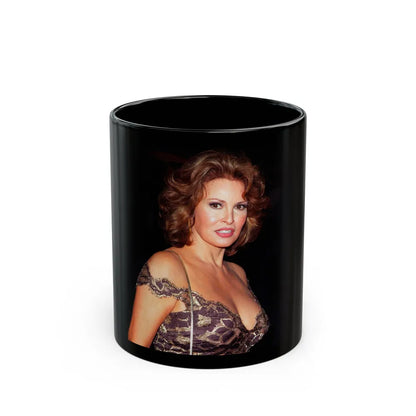 Raquel Welch #352 (Vintage Female Icon) Black Coffee Mug-11oz-Go Mug Yourself